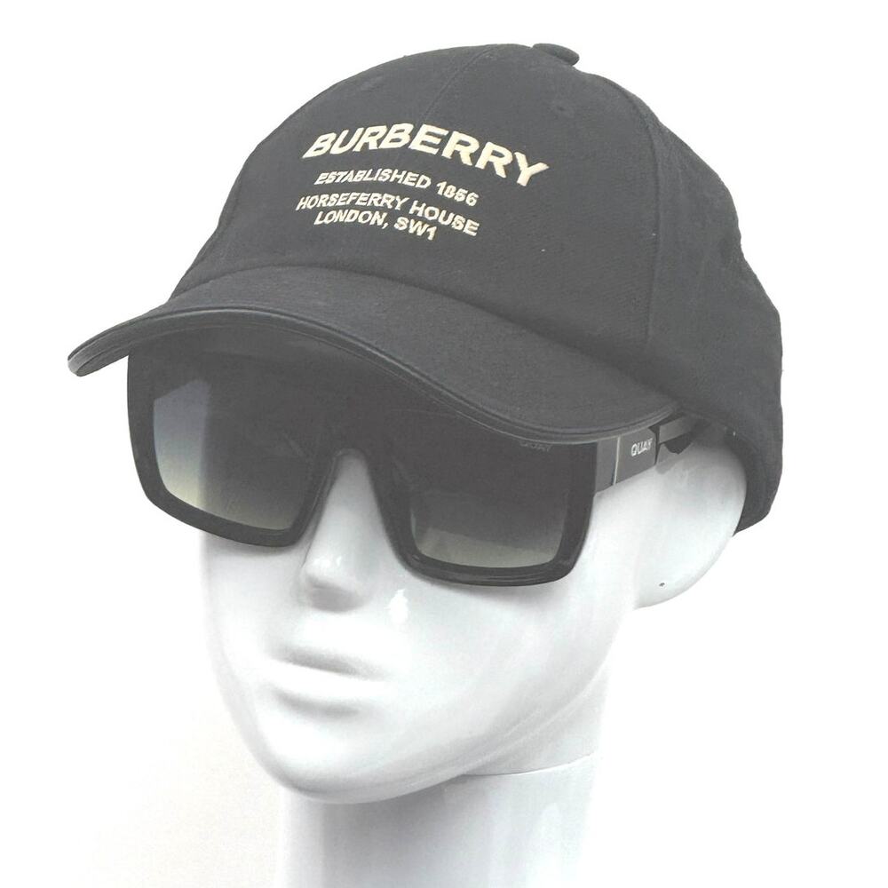 Burberry Horseferry House Embroidered Logo Adjustable Cap Size M - Black/White